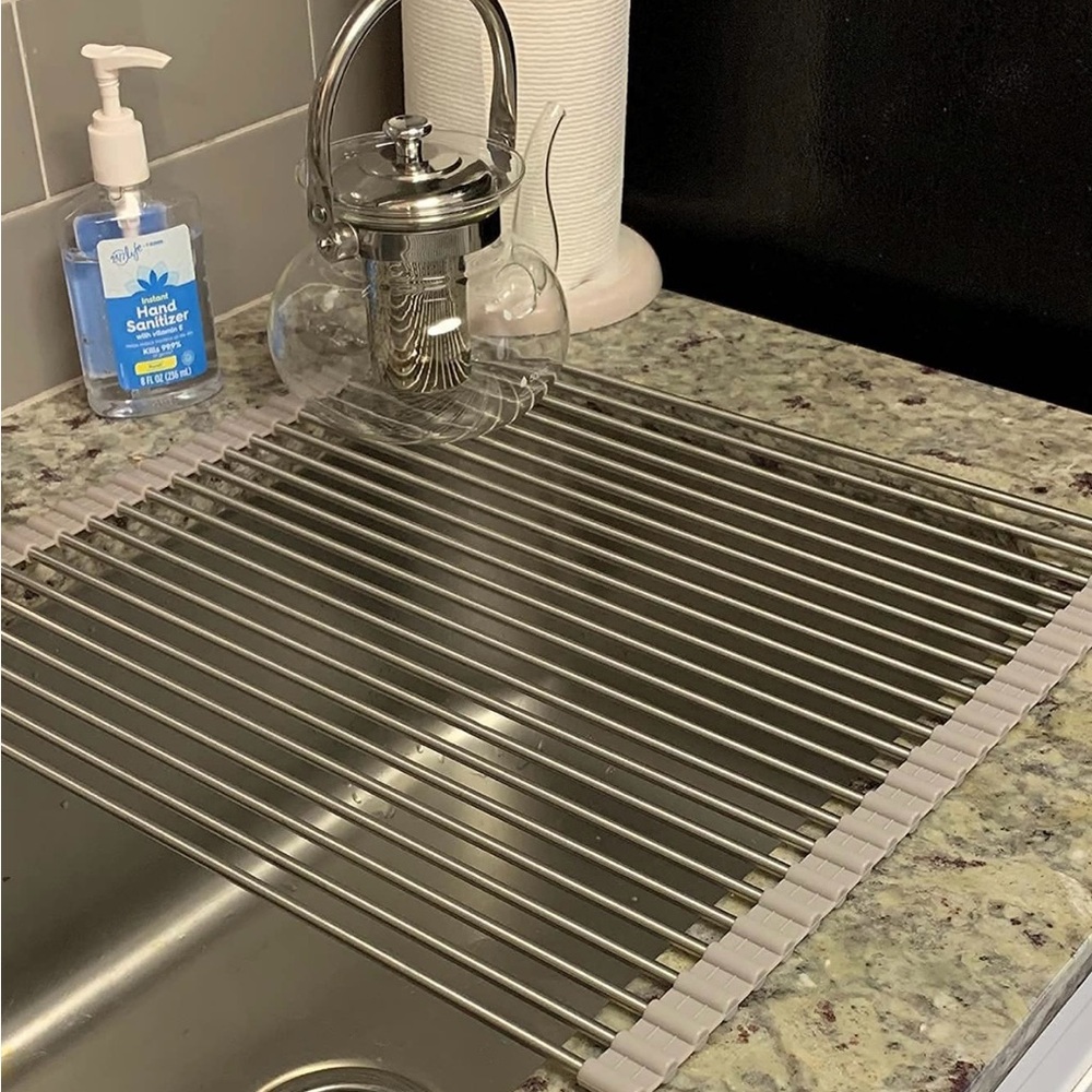 Stainless Steel Roll-Up Dish Drying Rack